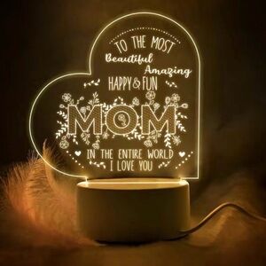 Mother's Day Acrylic Sleep Night Light Mother’s Day Decoration Heart-Shaped New